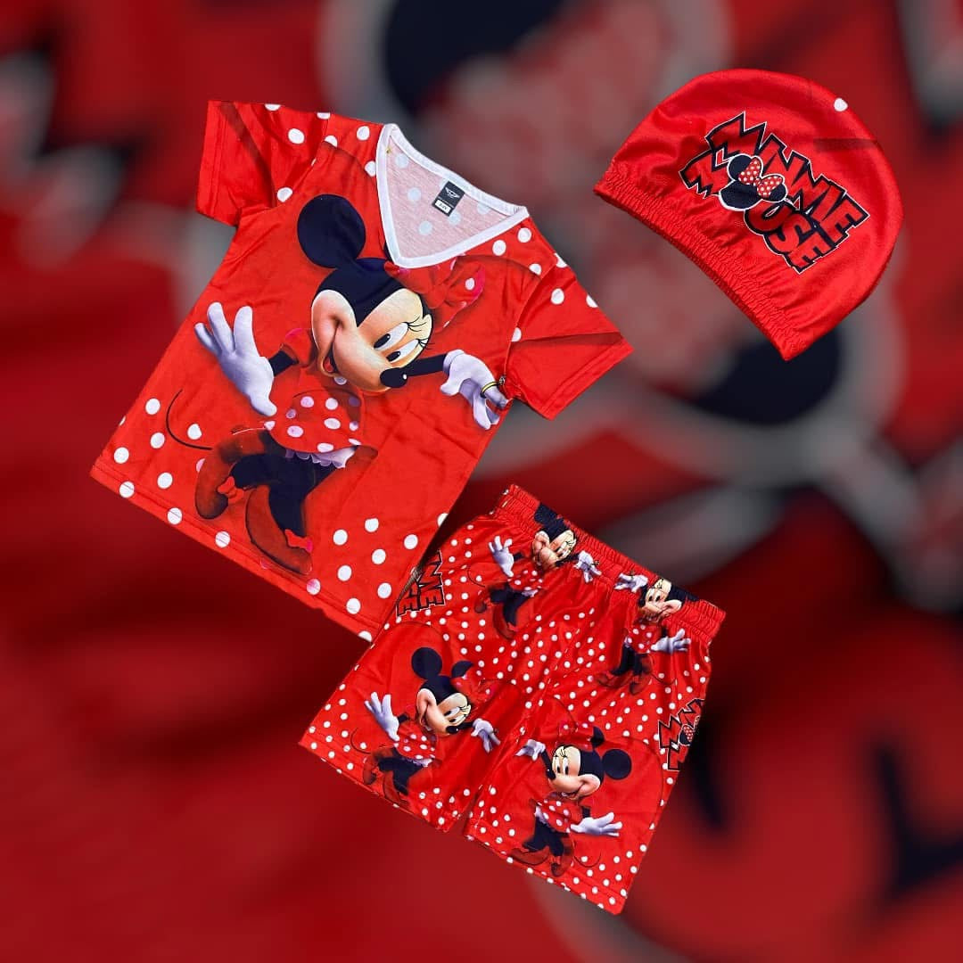 MICKY MOUSE KIDS TOP BOTTOM SET WITH CAP (COTTON MATERIAL)