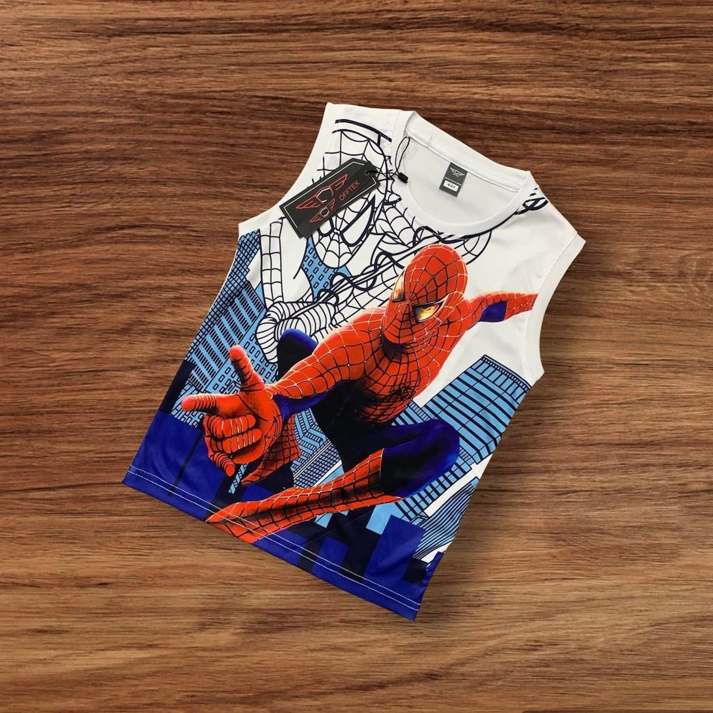 SPIDERMAN KIDS 3D PRINTSLEEVELESS T-SHIRT (JERSEY MATERIAL)