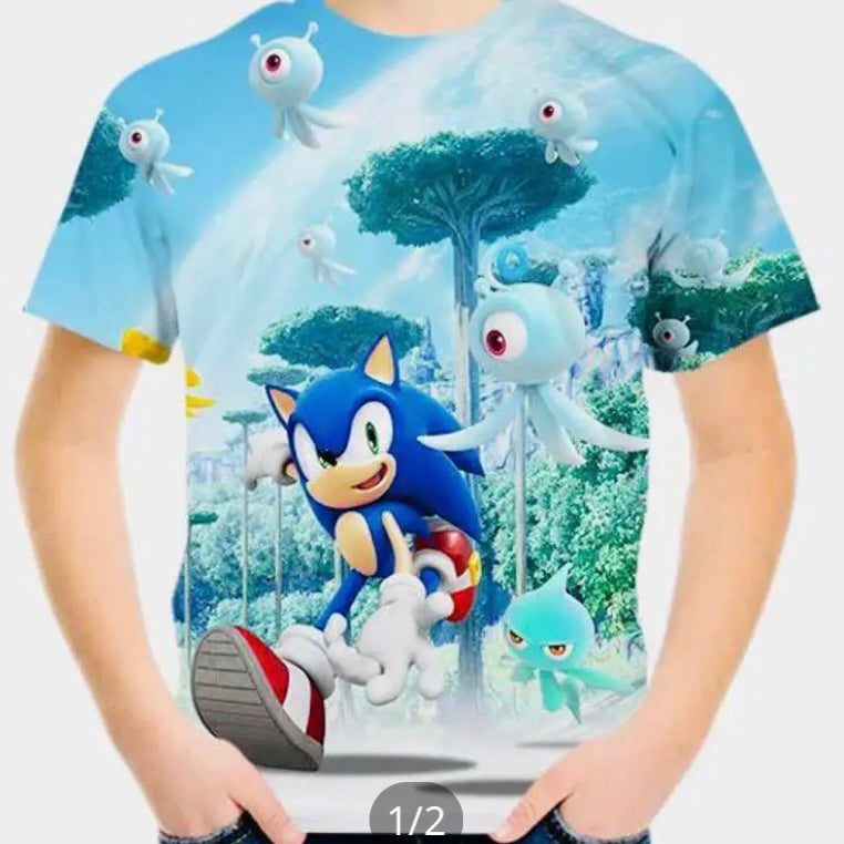 SONIC KIDS 3D PRINT T-SHIRT