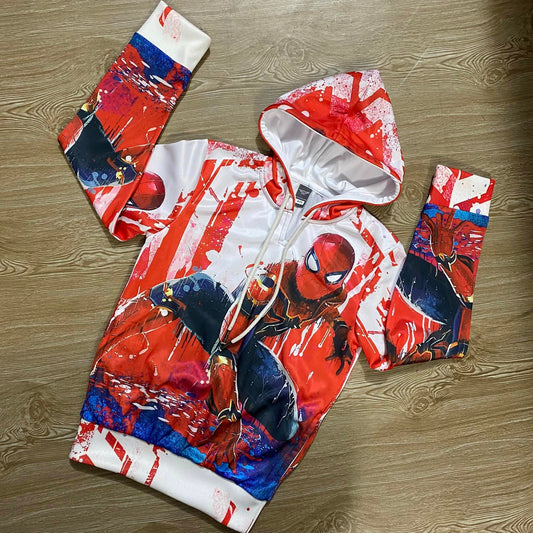 RED SPIDERMAN KIDS HODDY ( 1 YEAR TO 11 YEARS)