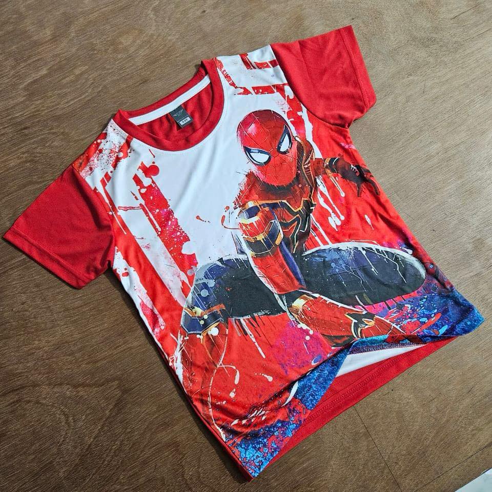 SPIDERMAN RED KIDS 3D PRINT T-SHIRT