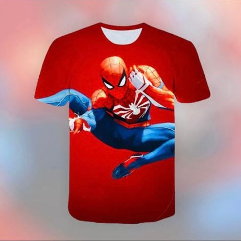 KIDS 3D PRINT RED SPIDERMAN T-SHIRT