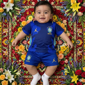 FIFA WORLD CUP 2026 BRAZIL AWAY KIDS JERSEY+PANT SET