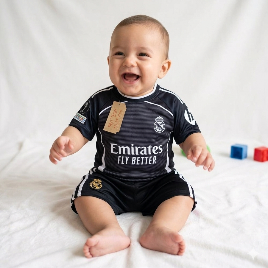Real Madrid 2025-2026 Black Kit for Baby