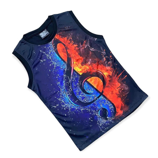 MUSIC KIDS 3D PRINTSLEEVELESS T-SHIRT