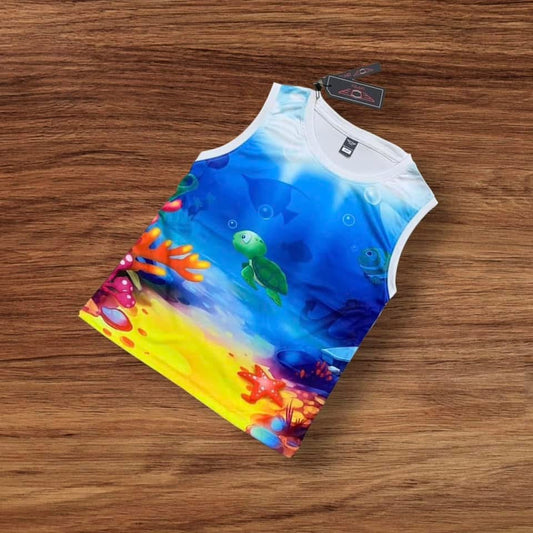 AQURIUM KIDS SLEEVELESS T-SHIRT (JERSEY MATERIAL)