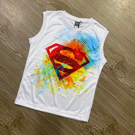 SUPERMAN KIDS 3D PRINTSLEEVELESS T-SHIRT