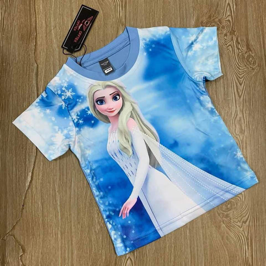 GIRLS 3D PRINT ELSA T-SHIRT