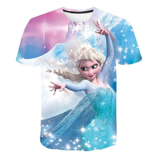 GIRLS 3D PRINT ELSA T-SHIRT