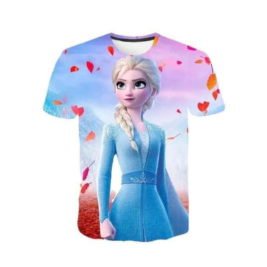 GIRLS 3D PRINT ELSA T-SHIRT